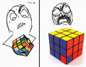 image of an unsolvable rubiks cube