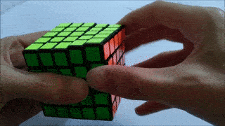 animation of corner cutting on a 5x5x5 speedcube