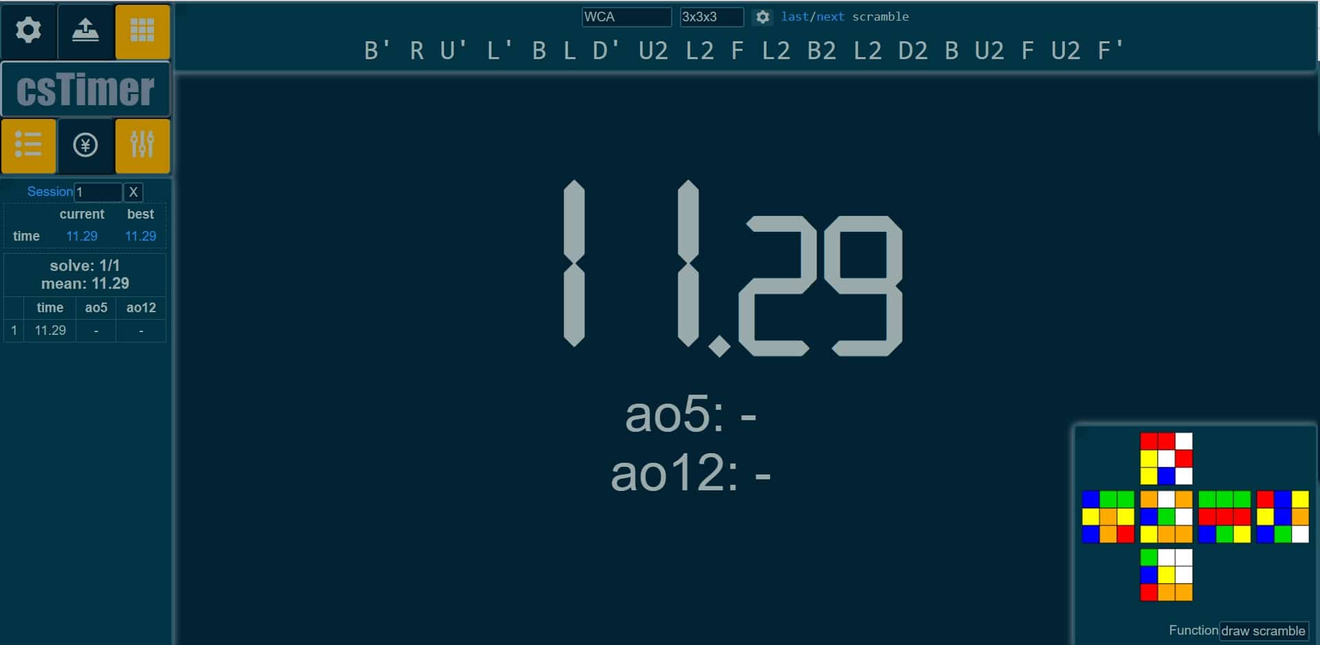 input times rubiks cube timer